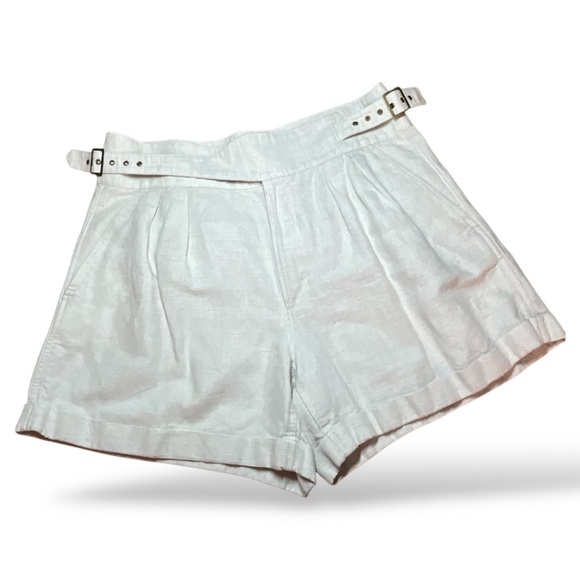 BANANA REPUBLIC Linen Cotton Blend Cuffed Hem Shorts w/ Belt Detail 4 Pocket 14 - Picture 3 of 10